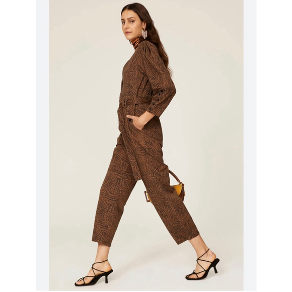 Ulla Johnson Ezra Animal Print Crop Leg Jumpsuit - Picture 10 of 13